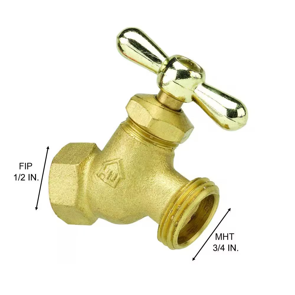 1/2 In. FIP X 3/4 In. MHT Brass No-Kink Hose Bibb Valve