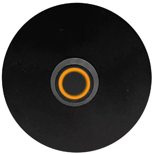 Wired Metal Circular Recessed Mount Doorbell Chime Push Button with LED Button Light in Black, Door Bell Button Only