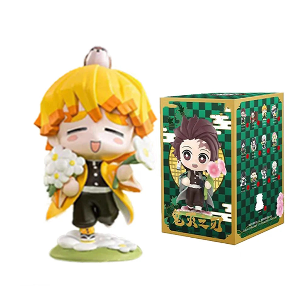 1-12Pcs Anime Demon Slayer Blind Box Tanjiro Kamado Nezuko Cartoon Figure PVC Model Ornament Child Christmas Halloween Gift