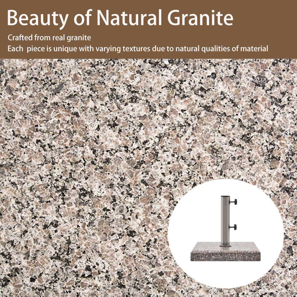 42 Lbs. Premium Heavy Duty Square Granite Patio Umbrella Base in Gray