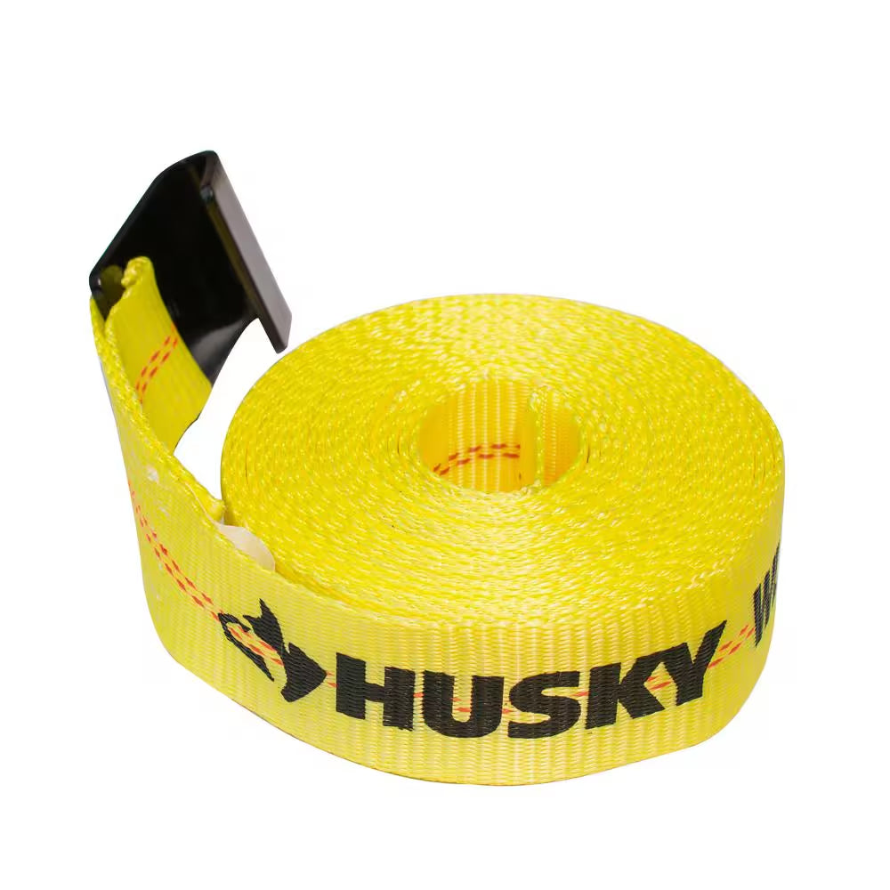 2 In. X 27 Ft. Heavy-Duty Ratchet Tie-Down Strap with Flat Hooks