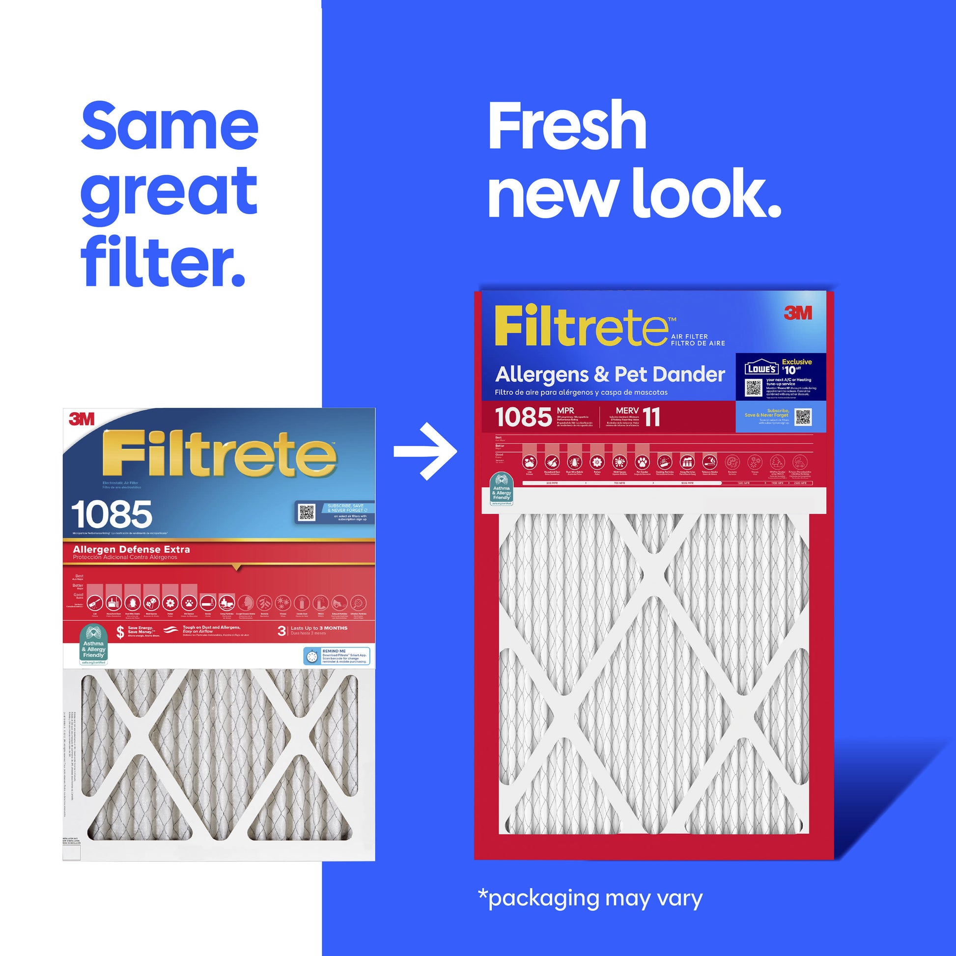 16 X 25 X 1 MERV 11 1085 MPR Allergens Pet Dander Electrostatic Pleated Air Filter