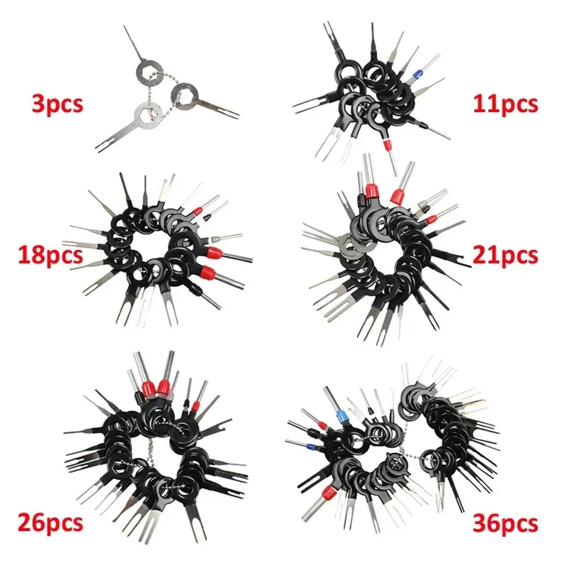 59Pcs Car Terminal Universal Removal Kit Pin Remover Wire Plug Connector Extractor Puller Repairing Disassembly Tool