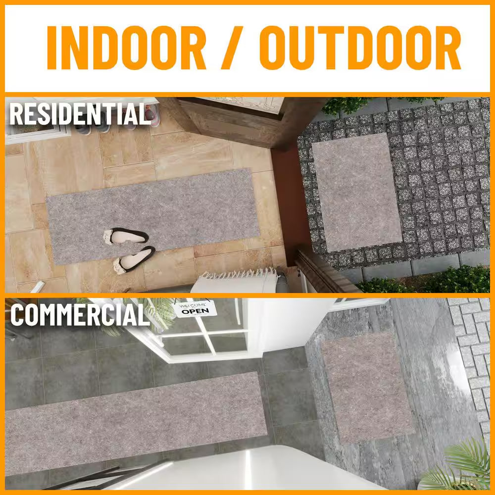 Premium Absorbent Non-Slip Rug Pad, Spill Protection and Floor Safety 8 Ft. X 10 Ft. Polyester Garage Flooring, Beige