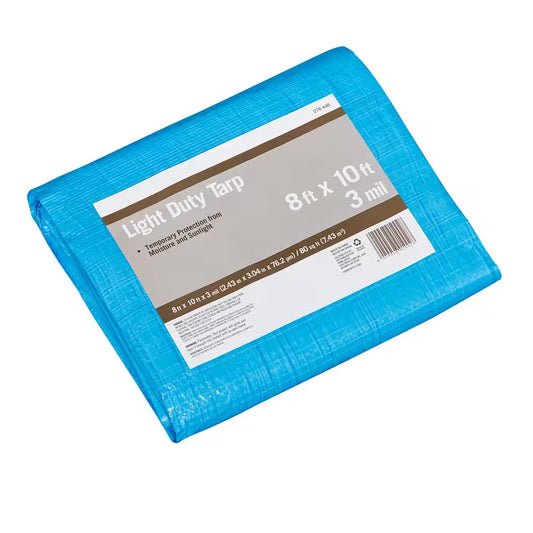8 Ft. W X 10 Ft. L Blue Light Duty Tarp