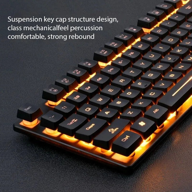 KM320 Keyboard and Mouse Set Waterproof Luminous Game Backlit Keyboard