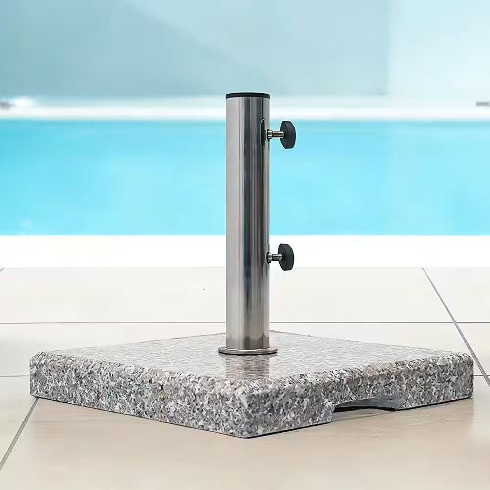 42 Lbs. Premium Heavy Duty Square Granite Patio Umbrella Base in Gray