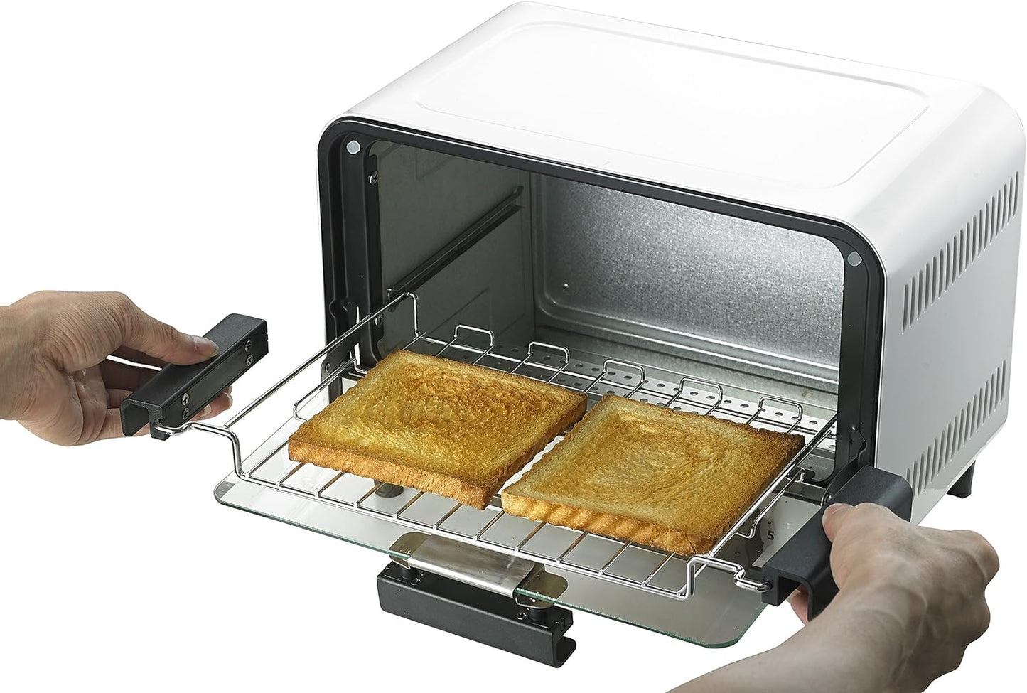 SPT 800-Watt 2-Slice White Toaster Oven with Easy Grasp and Timer