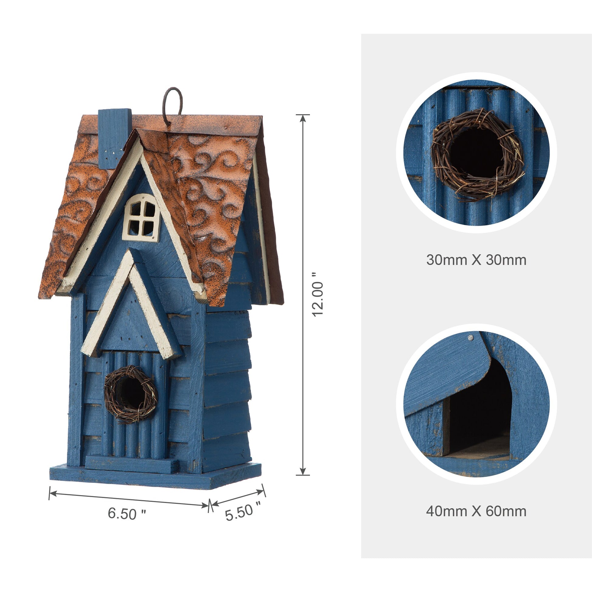 12.00-In H Multi Wood Variety Decorative Bird House