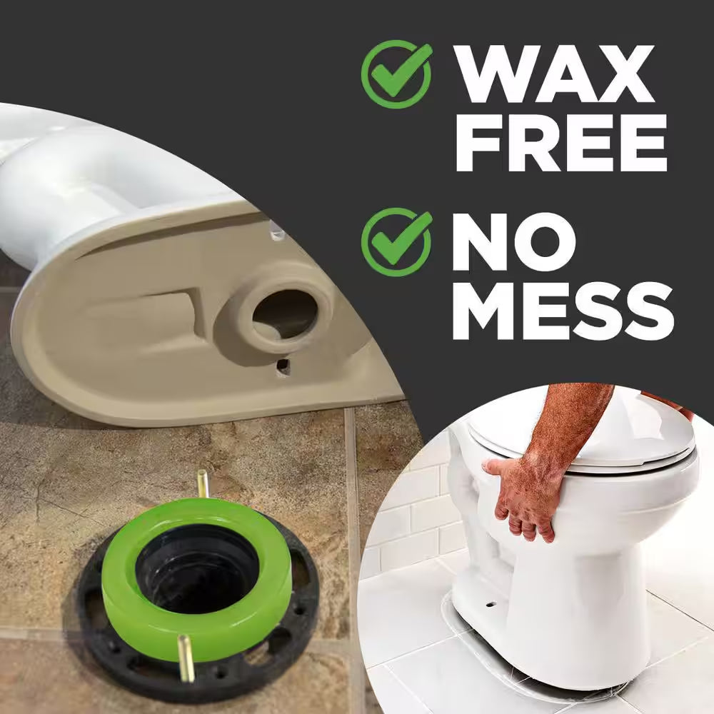 Universal Fit for 3 In. and 4 In. Waste Lines Elastic Waxless Toilet Ring Seals Bowl