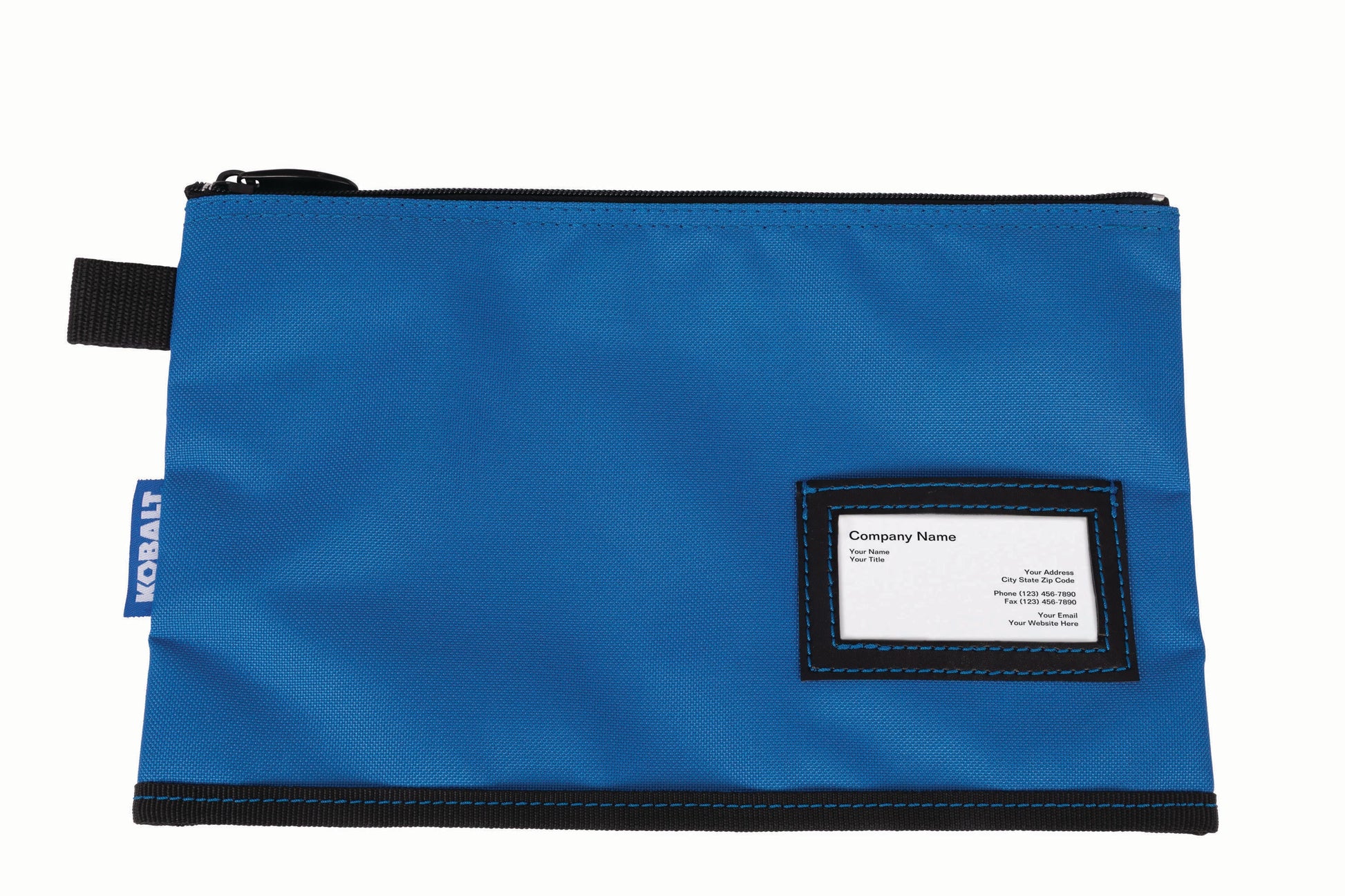 Blue Polyester 12-In W X 0.25-In D X 7.25-In L Zippered Document Bag