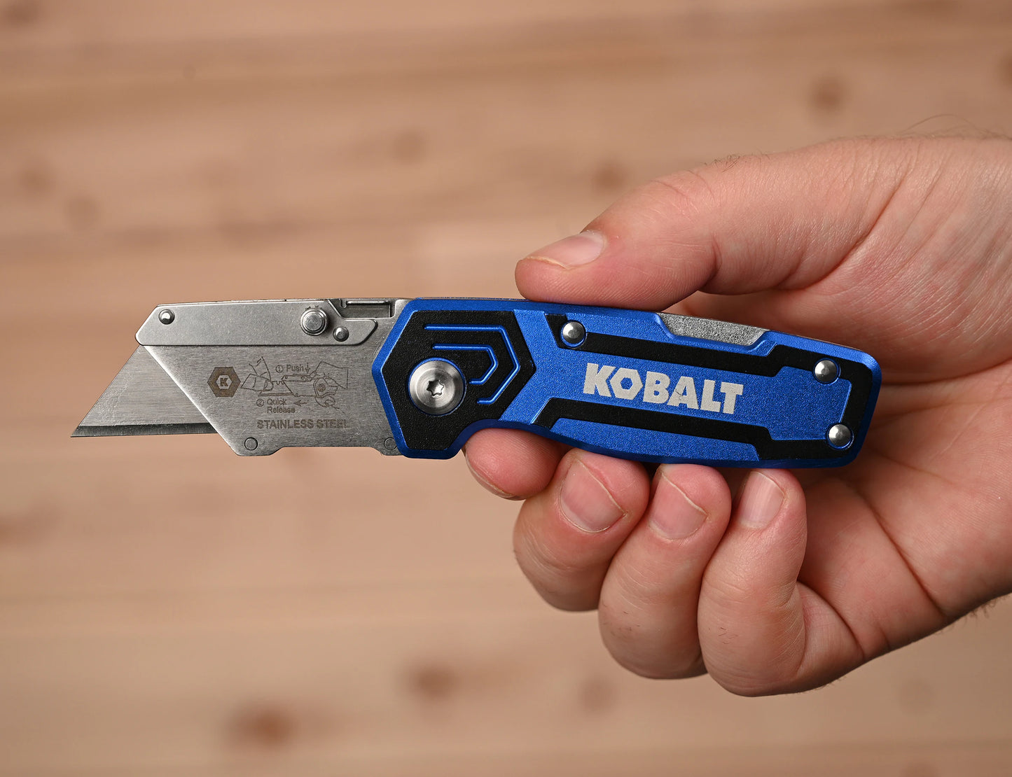 Blue Compact Lockback 3/4-In 1 -Blade Folding Utility Knife
