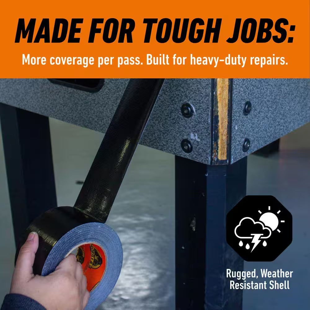 25 Yds. Tough and Wide Black Duct Tape