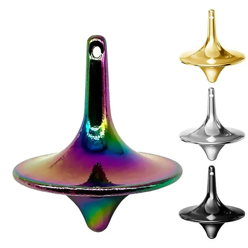 Hot Movie Totem Metal Gyro Silvery Hand Spinning Top Fingertips Small Cyclone Gyroscope anti Stress Fidget Toys for Adult Gifts