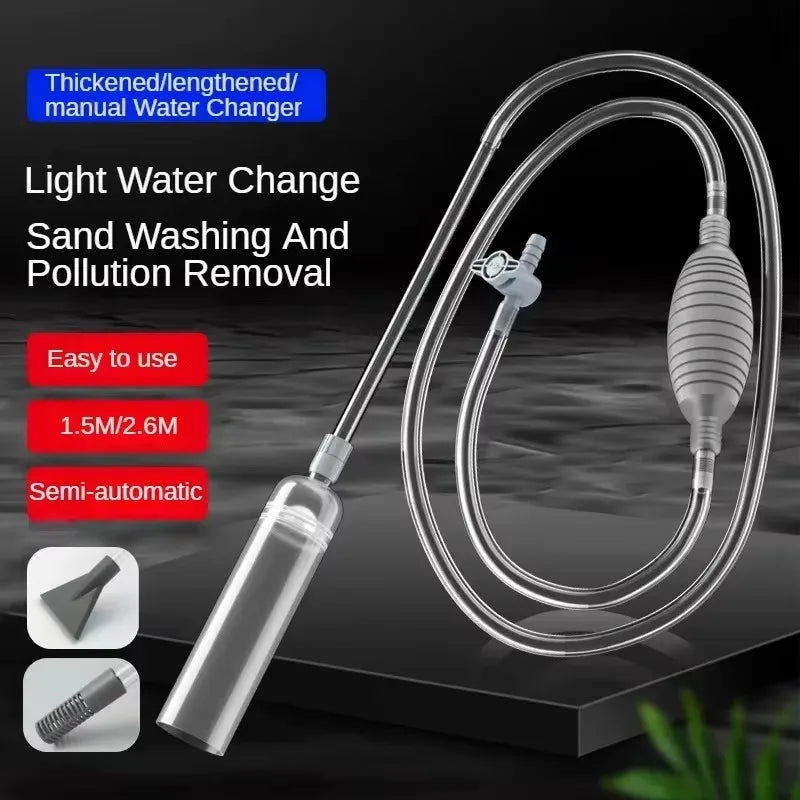 Fish Tank Siphon Vacuum Gravel Large Water Exchanger Aquarium Sand Cleaning and Water Changing Cleaning Kit with Extension Tube