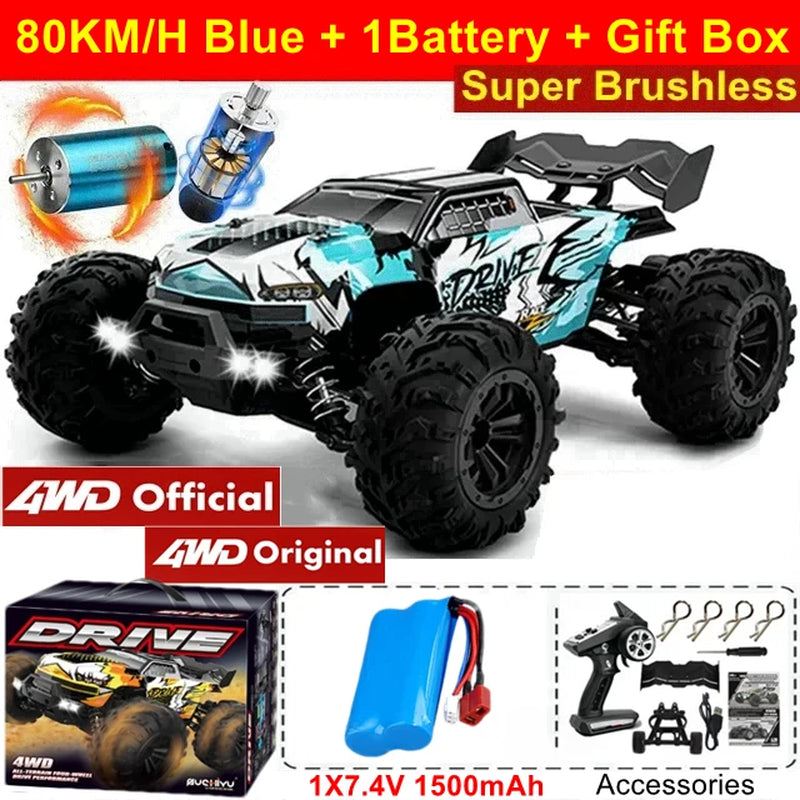 Remote Control Car off Road 4X4 RC Car High Speed Buggy Truck Super Brushless 50 or 80KM/H Fast Drift Racing Toy Gift