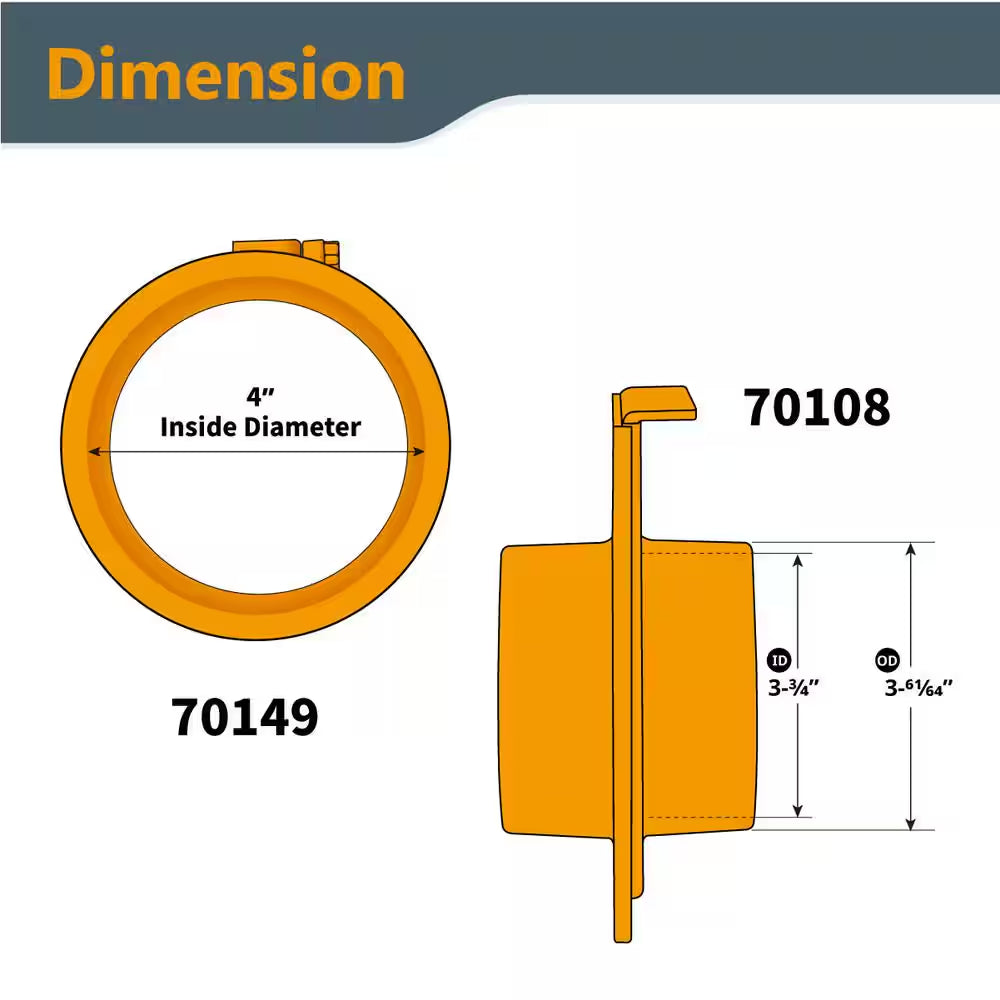 4 In. Dust Collection Hose 90 ° Elbow Connector W/ Blast Gate and Dust Control Flex Cuff for Dust Collector (2-Set)