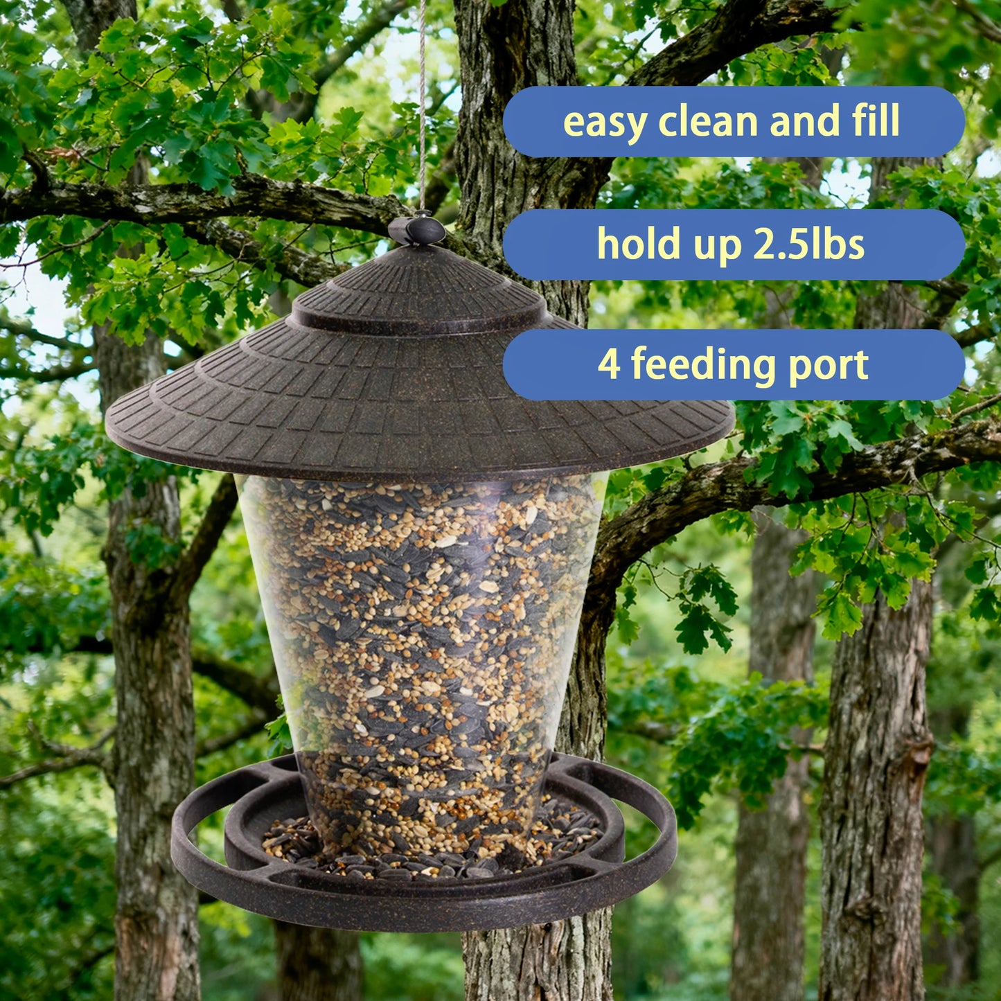 Plastic Hanging Tube Bird Feeder - 2.5-Lb
