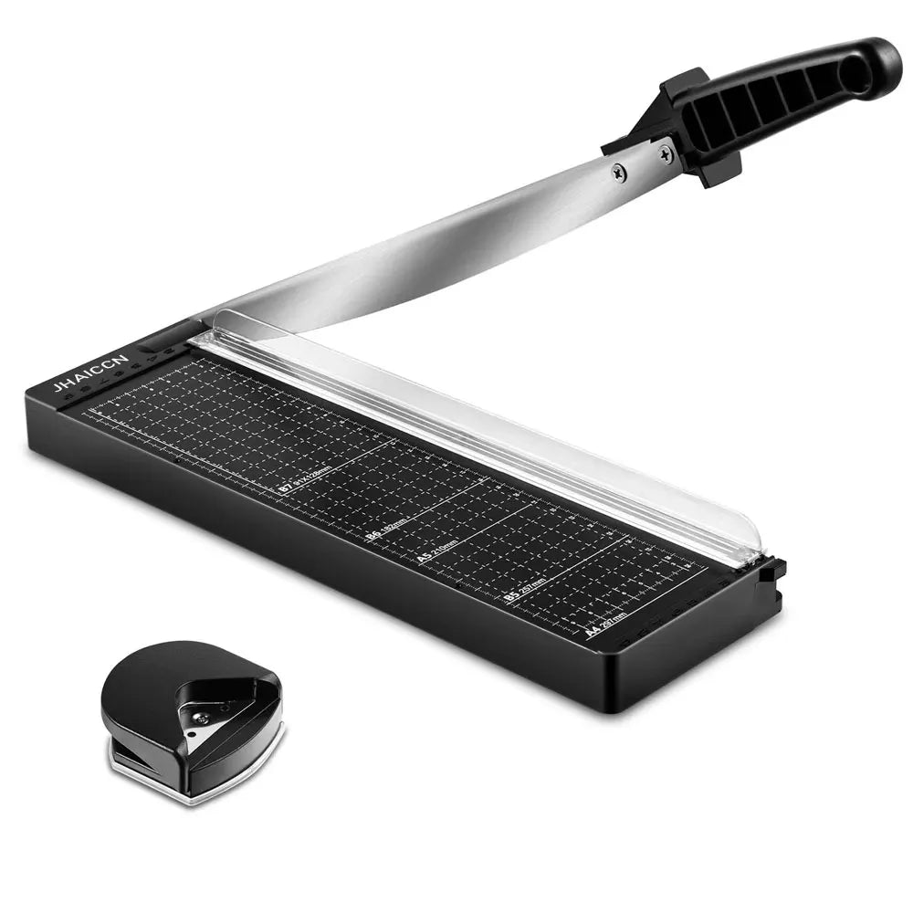 A4 Precision Paper Photo Trimmers Guillotine Cutter for Photo Labels Paper Cutting Tool with R4 Corner Rounder Cutting Board