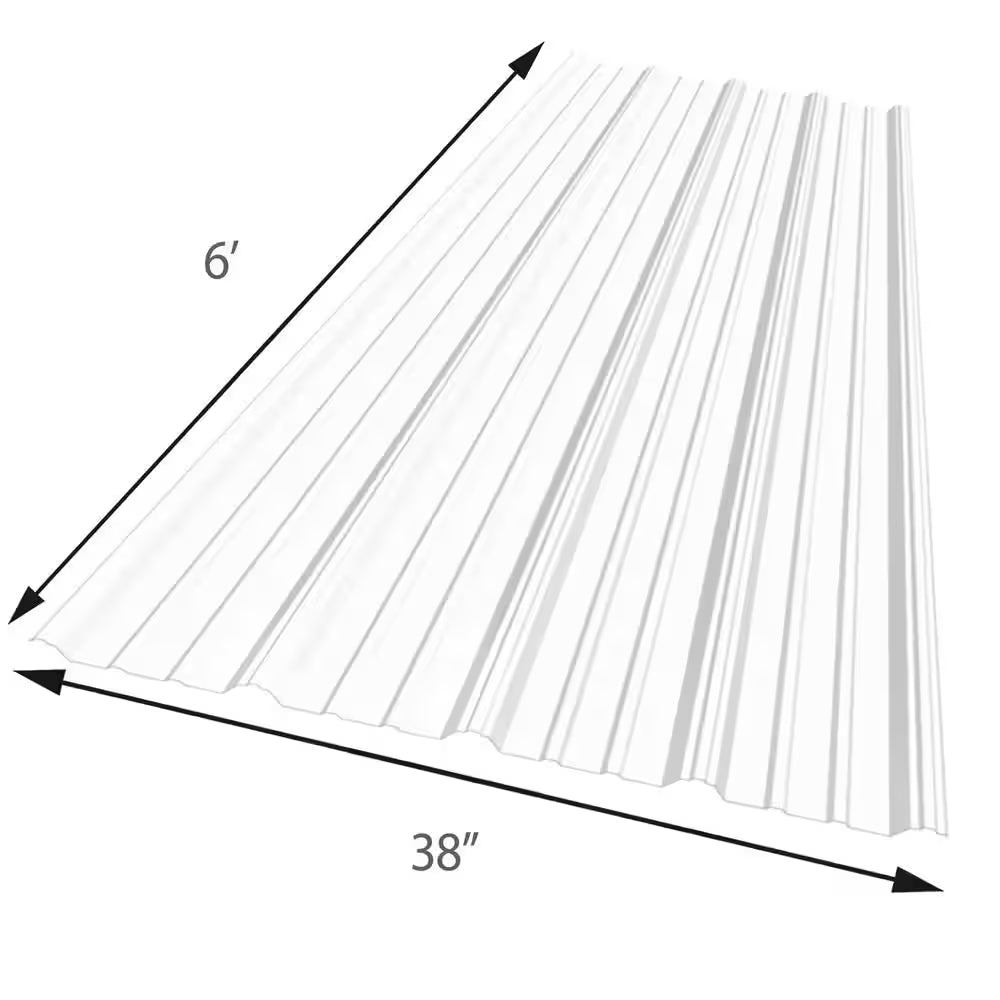 3.2 Ft. X 6 Ft. Corrugated Polycarbonate Roof Panel in Clear
