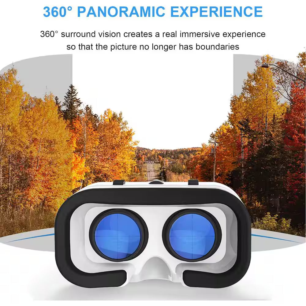 3D VR Glasses Virtual Reality Goggles for Iphone and Android Adjustable Headset with Controller for Movies TV and Games