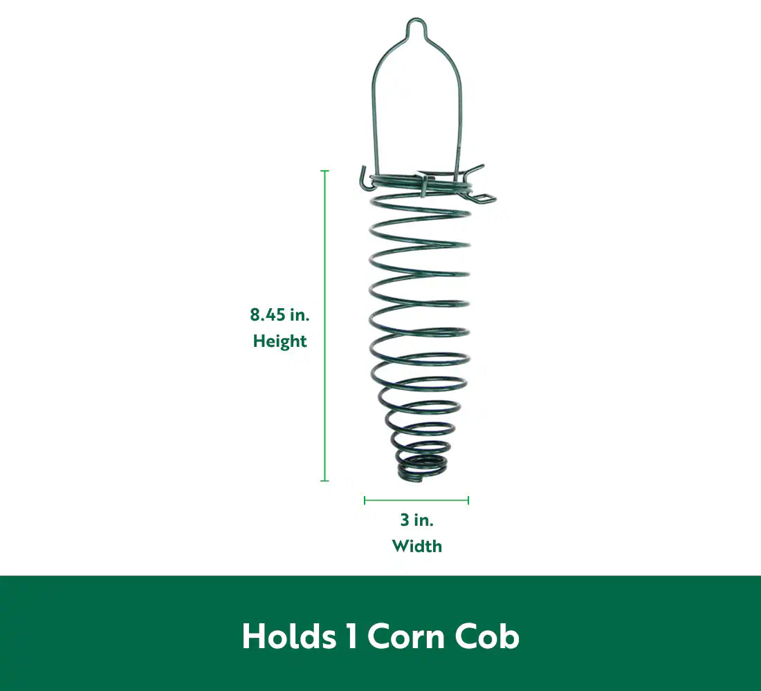 Green Metal Corn Cob Feeder Squirrel Feeder