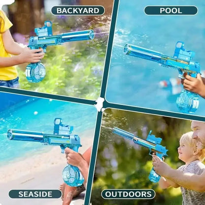 Super Automatic Desert Eagle Electric Water Gun with Colorful Flashing Lights for Beach Pool Battle - Ideal Adult & Kid Gift Toy