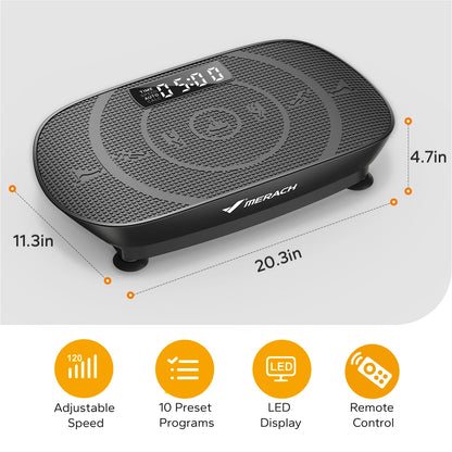 MERACH Vibration Plate CV30 Exercise Machine Whole Body Workout Power Vibrate Fitness Platform Vibration Weight Loss&Shaping