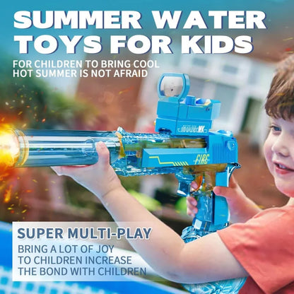 Super Automatic Desert Eagle Electric Water Gun with Colorful Flashing Lights for Beach Pool Battle - Ideal Adult & Kid Gift Toy
