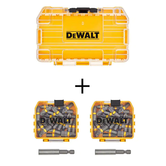 DEWALT Accessory Storage Case with (2) MAXFIT 1 in. Carbon Steel Driving Bit Sets (31-Pieces) with Bit Holder