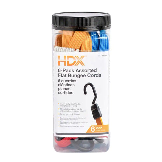 HDX  Flat Bungee Cord Assortment (6-Piece)