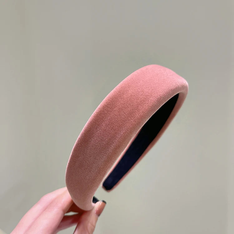 Winter Thick Black Headbands for Women Velvet Sponge Hairband Girls Wide Hair Bezel  Elasticity Padded Headwear Hair Accessories