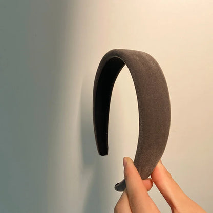 Winter Thick Black Headbands for Women Velvet Sponge Hairband Girls Wide Hair Bezel  Elasticity Padded Headwear Hair Accessories
