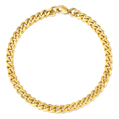 3-11MM Gold Color Stainless Steel Bracelets For Men Women Unisex Curb Cuban Link Chain Simple Wrist Jewelry Gifts