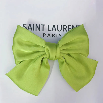 Fashion Ribbon Hairgrips Big Large Bow Hairpin For Women Girls Satin Trendy Ladies Hair Clip New Cute Barrette Hair Accessories
