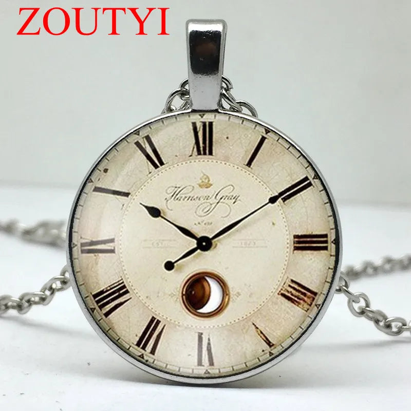 2018/ fashion hot-selling watches and clocks glass pendant necklace, men and women wear necklaces.