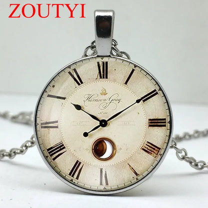 2018/ fashion hot-selling watches and clocks glass pendant necklace, men and women wear necklaces.