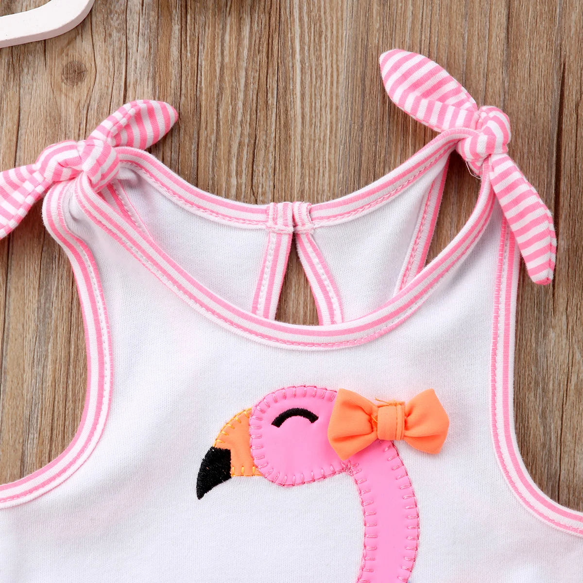 Citgeett Summer Newborn Toddler Baby Girls Flamingo Strap Bodysuit Jumpsuit Sweet Summer 3D Cute Outfits Clothes