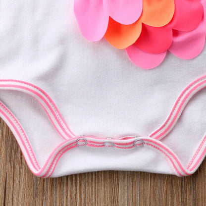 Citgeett Summer Newborn Toddler Baby Girls Flamingo Strap Bodysuit Jumpsuit Sweet Summer 3D Cute Outfits Clothes