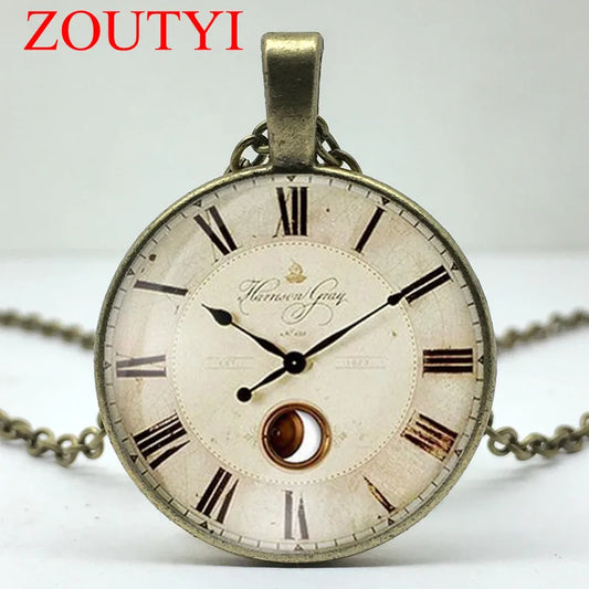 2018/ fashion hot-selling watches and clocks glass pendant necklace, men and women wear necklaces.