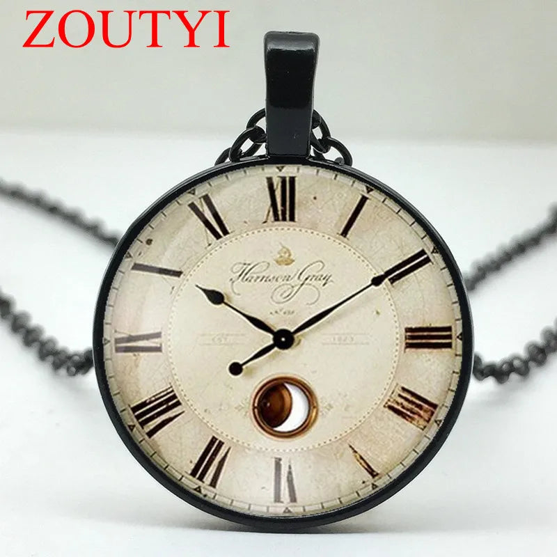 2018/ fashion hot-selling watches and clocks glass pendant necklace, men and women wear necklaces.