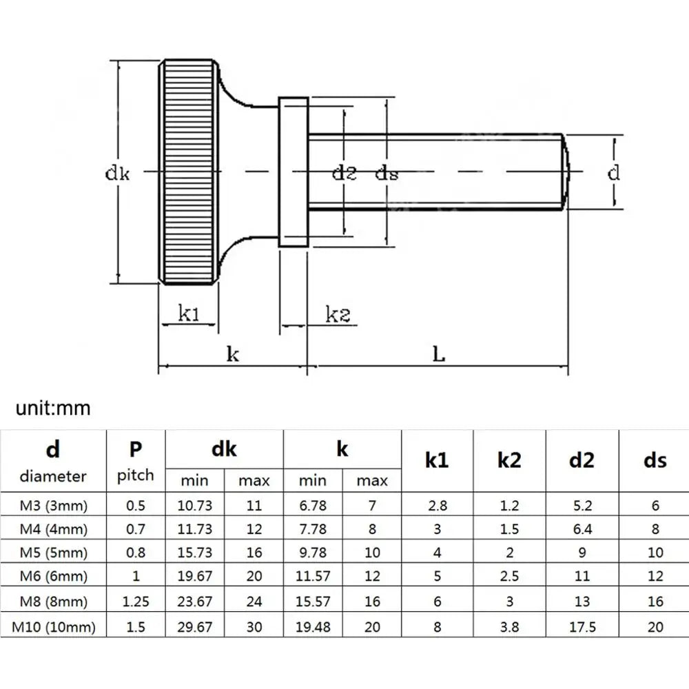 HZYUEGOU M3 M4 M5 M6 M8 M10 DIN464 GB834 Knurl High Step Head Hand Tighten Thumb Screw Curtain Wall Glass Lock Thumbscrew Adjust
