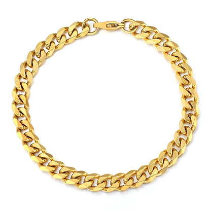 3-11MM Gold Color Stainless Steel Bracelets For Men Women Unisex Curb Cuban Link Chain Simple Wrist Jewelry Gifts