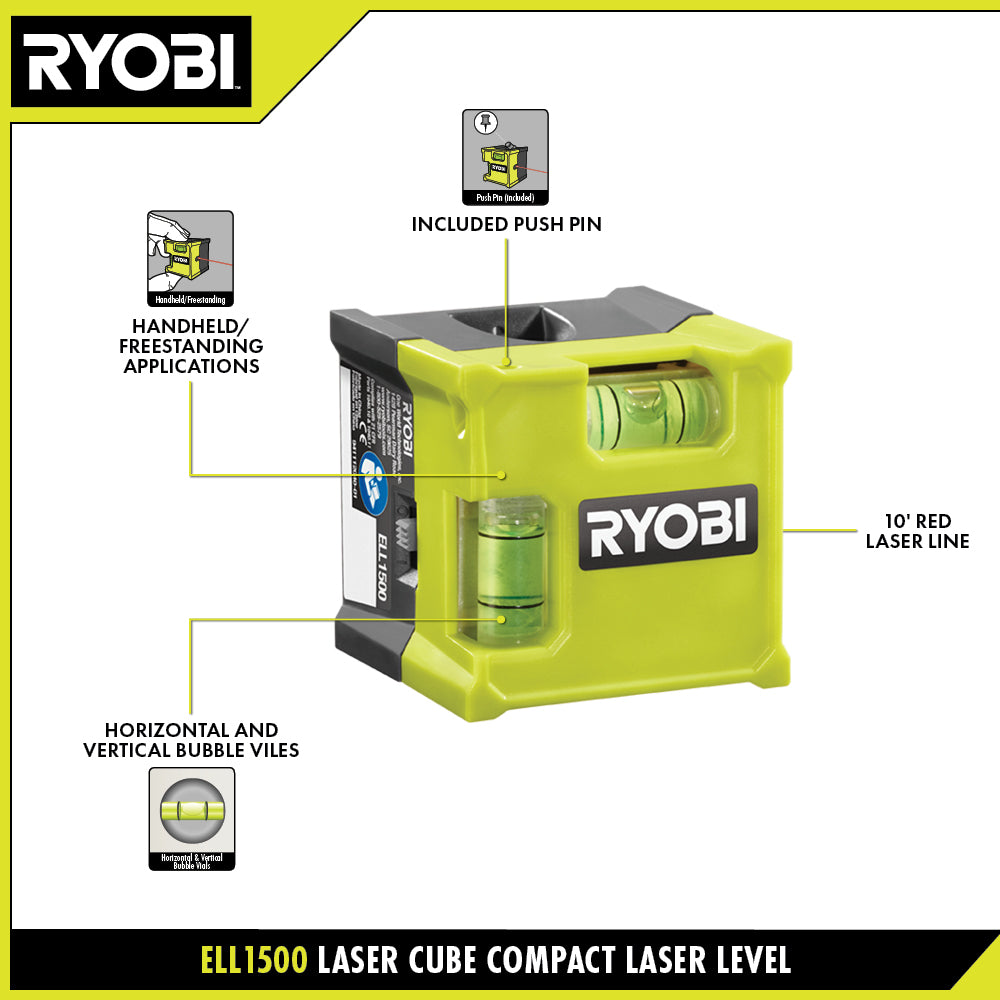 RYOBI Laser Cube Compact Laser Level – Tweed & Till