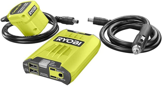 RYOBI ONE+ 18V 120-Watt 12V Automotive Power Inverter with Dual USB Ports