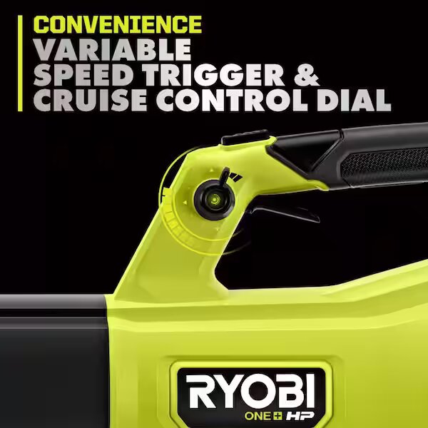RYOBI  ONE+ HP 18V Brushless Whisper Series 130 MPH 450 CFM Cordless Battery Leaf Blower (Tool Only)