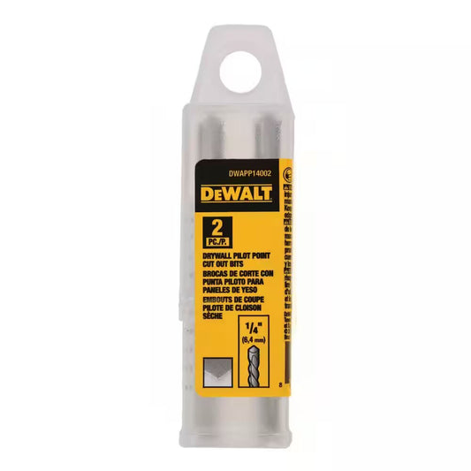 DEWALT 1/4 in. Pilot Point Drywall Drill Bit (2-Pack)