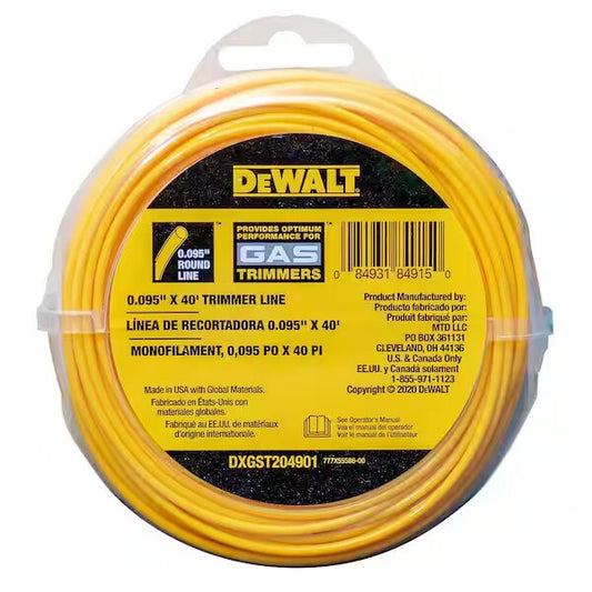 DEWALT 0.095 in. x 40 ft. Replacement Line for Gas Powered Bump Feed String Trimmers