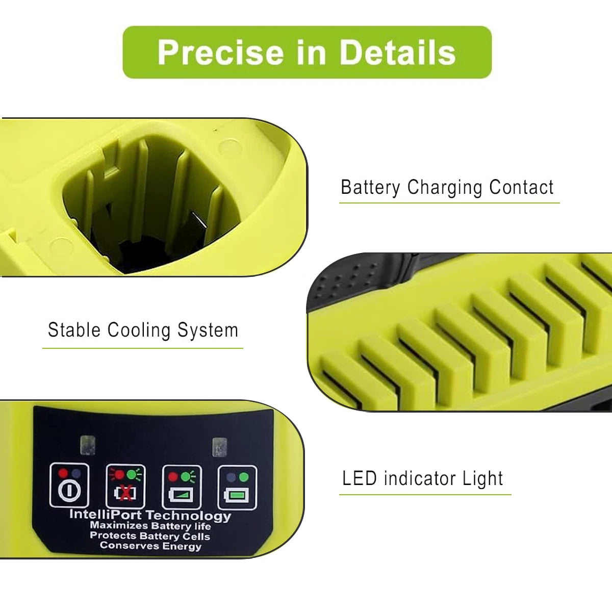 18-Volt P117 Rapid Charger Replacement for Ryobi 18V Battery Charger, Compatible with Ryobi 12V-18V One+ Lithium Nicad Nimh Battery P100 P102 P103 P105 P107 P108 P190 PBP002