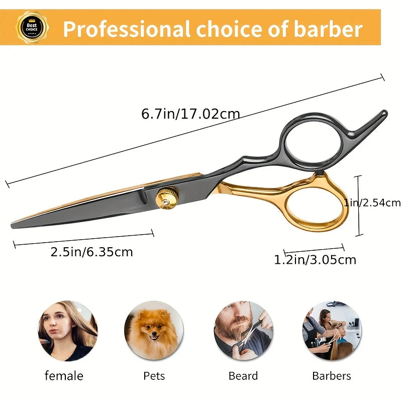 Professional Stainless Steel Hair Cutting Scissors Set Hairdressing Kit Cutting Thinning Shears Straight Razor Hair Combs Hair Clips Brush Storage Case Home Barbershop DIY Haircut Tools Perfect Gift for Dad Husband Boyfriend